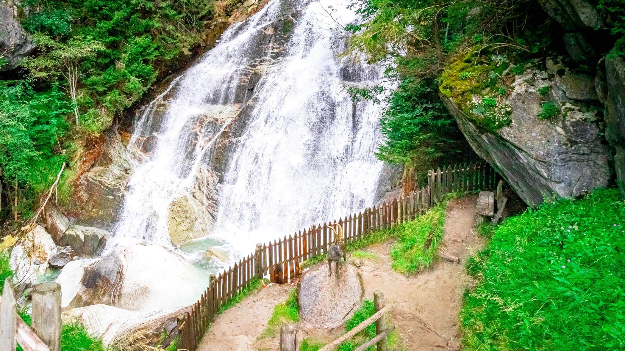 Wanderung zu den Reinbach Wasserfällen im Sommer